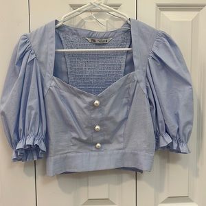 ZARA baby blue blouse